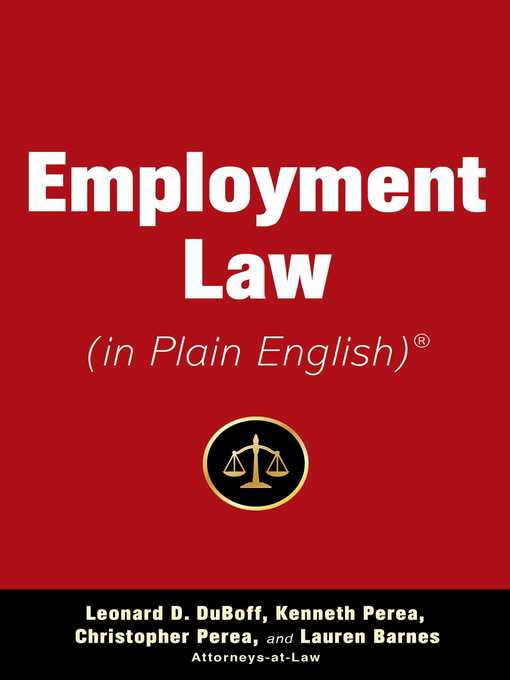 Title details for Employment Law (in Plain English) by Leonard D. DuBoff - Wait list
